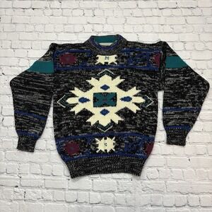 Vintage 90s McGregor Sweater Adult Medium Geometric Abstract Crewneck Acrylic